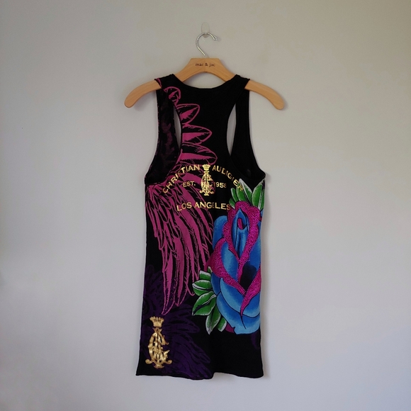 Christian Audigier Los Angeles Knit Tank Top Long Size Large - Picture 4 of 16